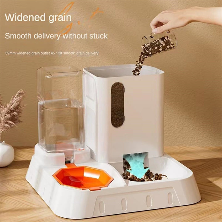 Gravity-Fed Automatic Pet Feeder & Water Dispenser Set - Ideal for Indoor Cats & Dogs
