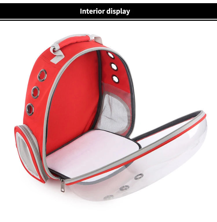 Transparent Capsule Pet Carrier – Spacious & Sturdy Tote‑Backpack for Outdoor Travel