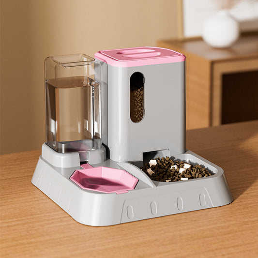 Gravity-Fed Automatic Pet Feeder & Water Dispenser Set - Ideal for Indoor Cats & Dogs