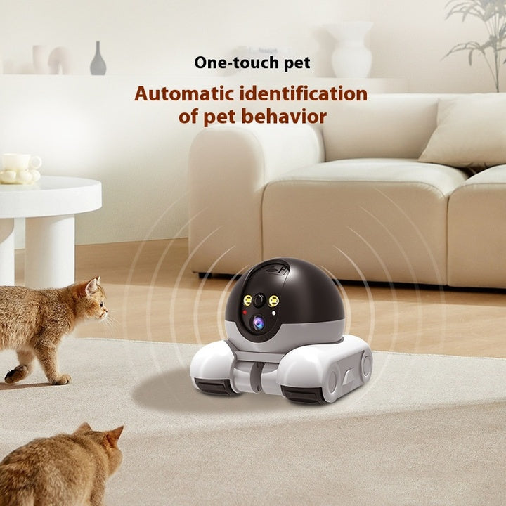 Smart Dual-Lens Pet Monitor Robot with Exercise Wheels - Real-time Remote Monitoring for Dogs & Cats