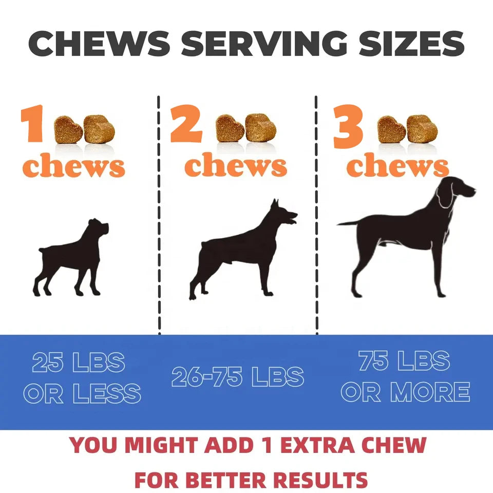 Natural Dog Calming Chews – Stress & Anxiety Relief Treats with Chamomile & Passionflower